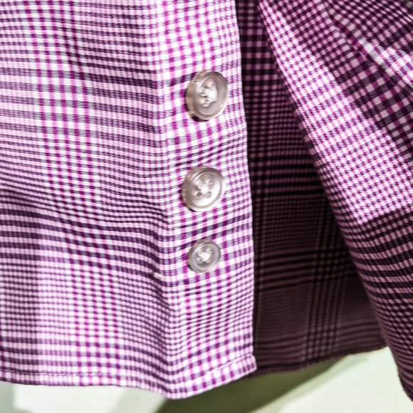 Kenneth Cole New York gingham pattern shirt, non iron, men's size 16 32/33 - Picture 7 of 11